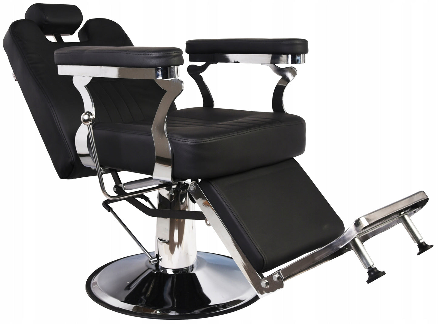 Simple black and silver barber chair