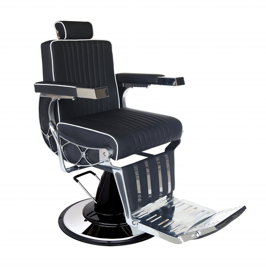 Barber chair black silver