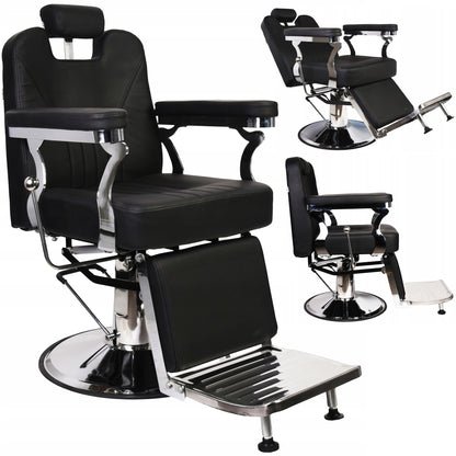 Simple black and silver barber chair