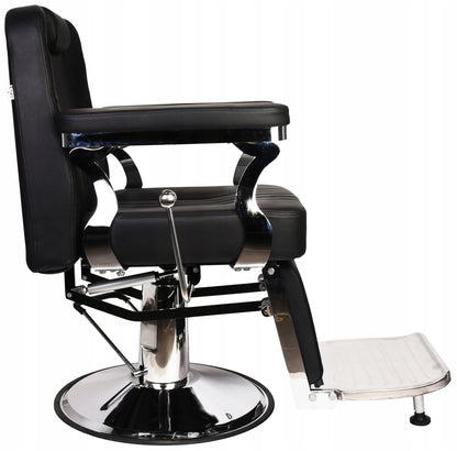 Simple black and silver barber chair