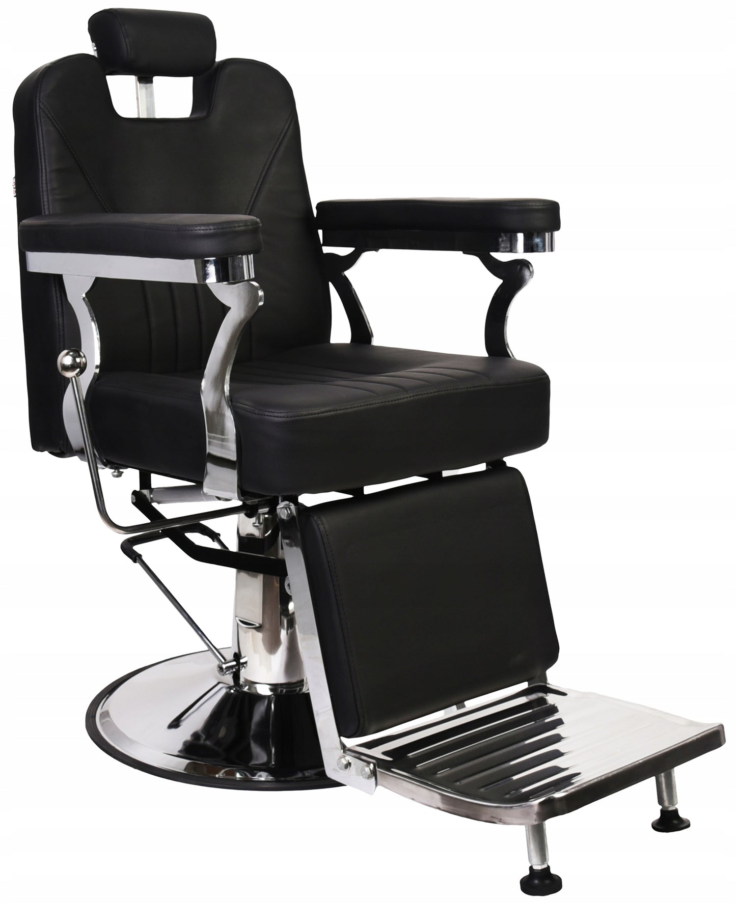 Simple black and silver barber chair